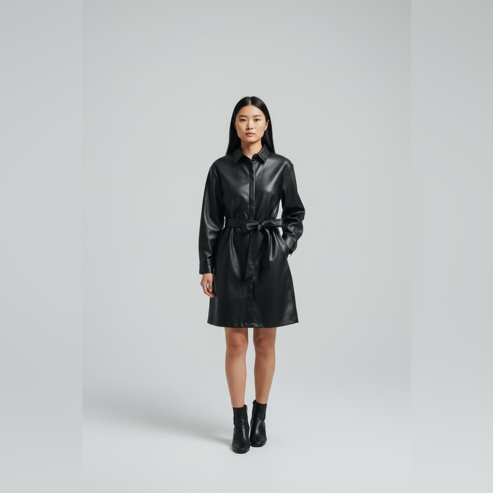 Express Black Faux Leather Dress XS